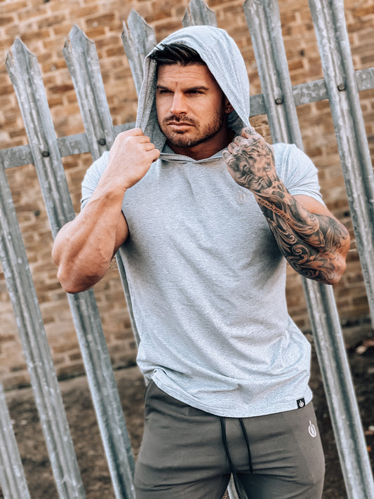 The Hooded T - Grey Marl