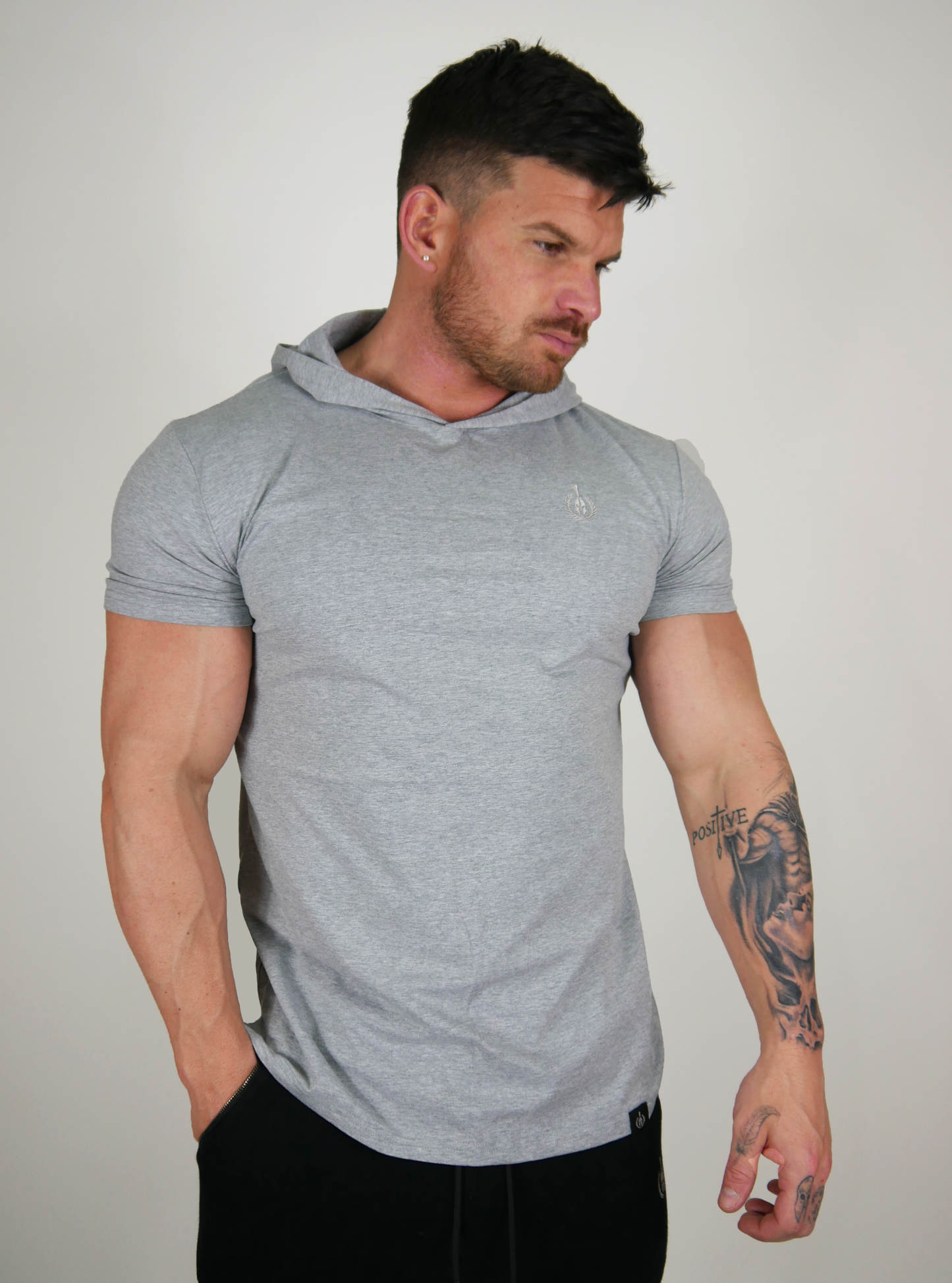 The Hooded T - Grey Marl